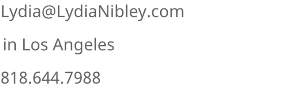 Lydia Nibley contact los angeles
